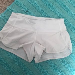 size 2 lululemon speed short; white